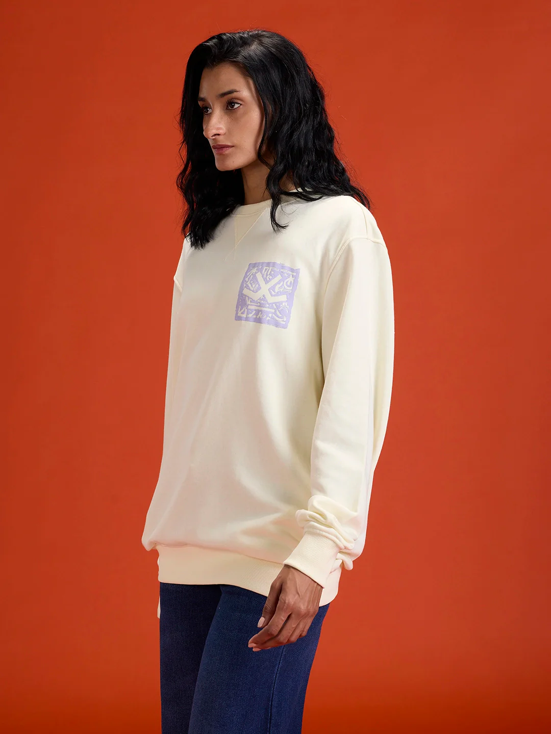 Looper Terry Comfort Fit T-Shirt With V-Insert Neck & Logo Branding | Yellow - Image 7