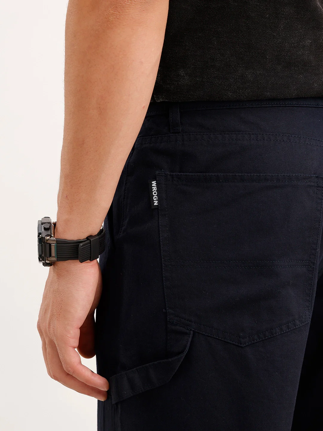 Loose Fit 100% Cotton Trouser | Navy Blue - Image 6