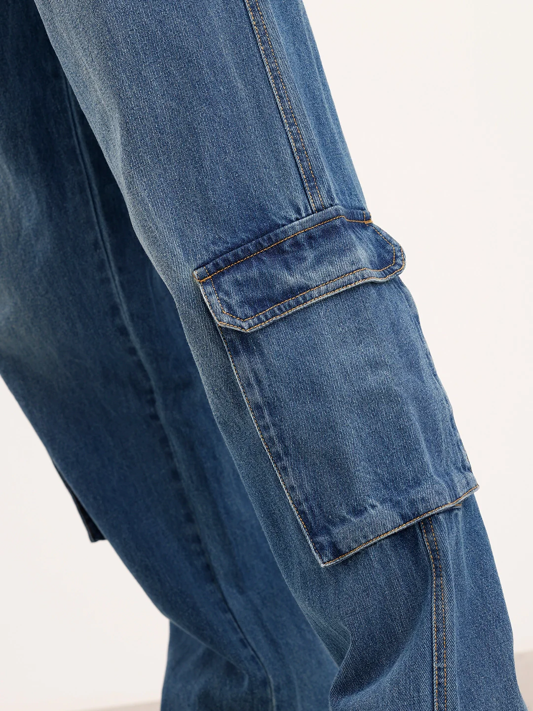 Loose FiT Cargo Denim Jeans | Blue - Image 6
