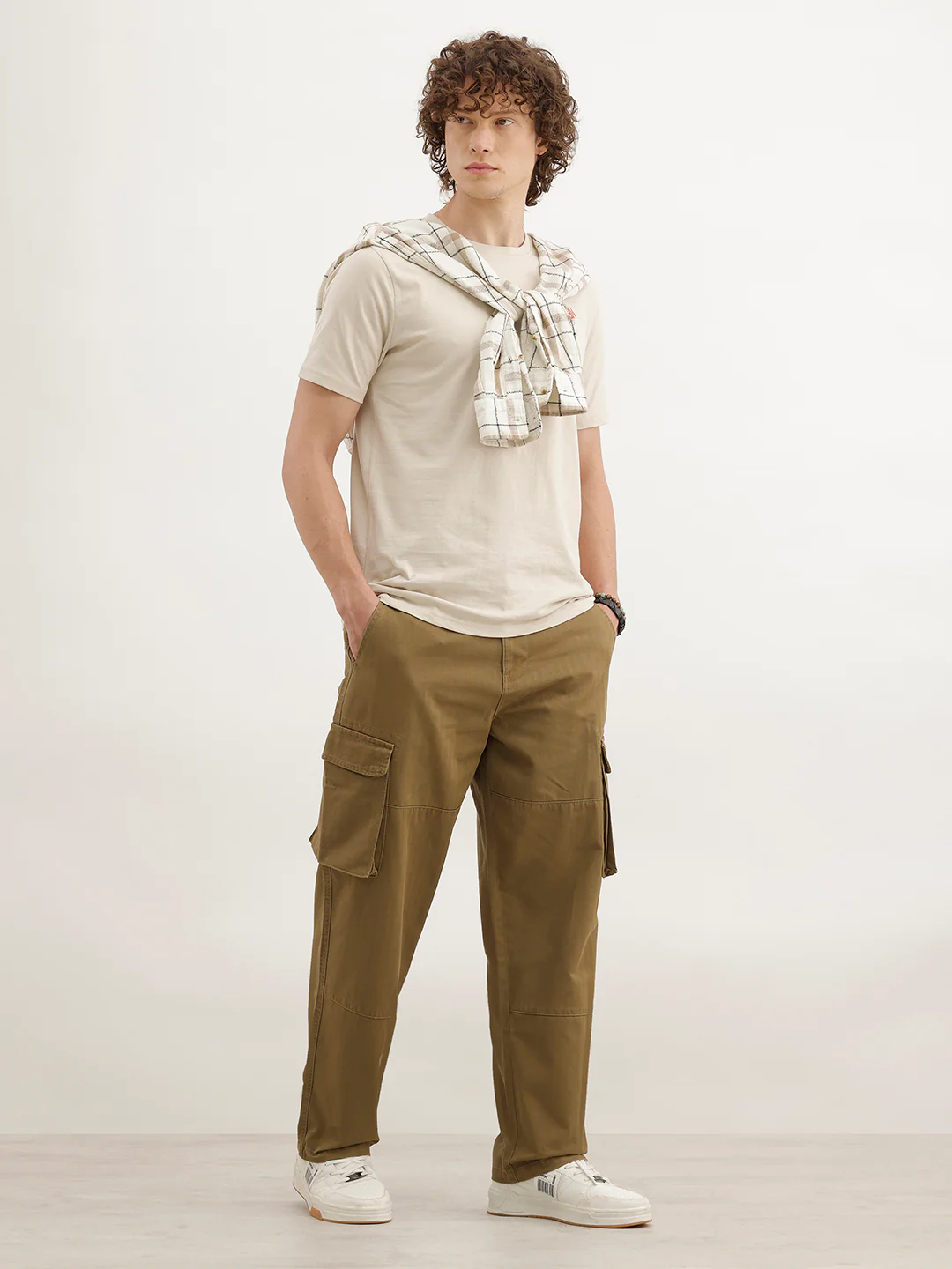 Loose Fit Cargo Trouser  | Olive - Image 2