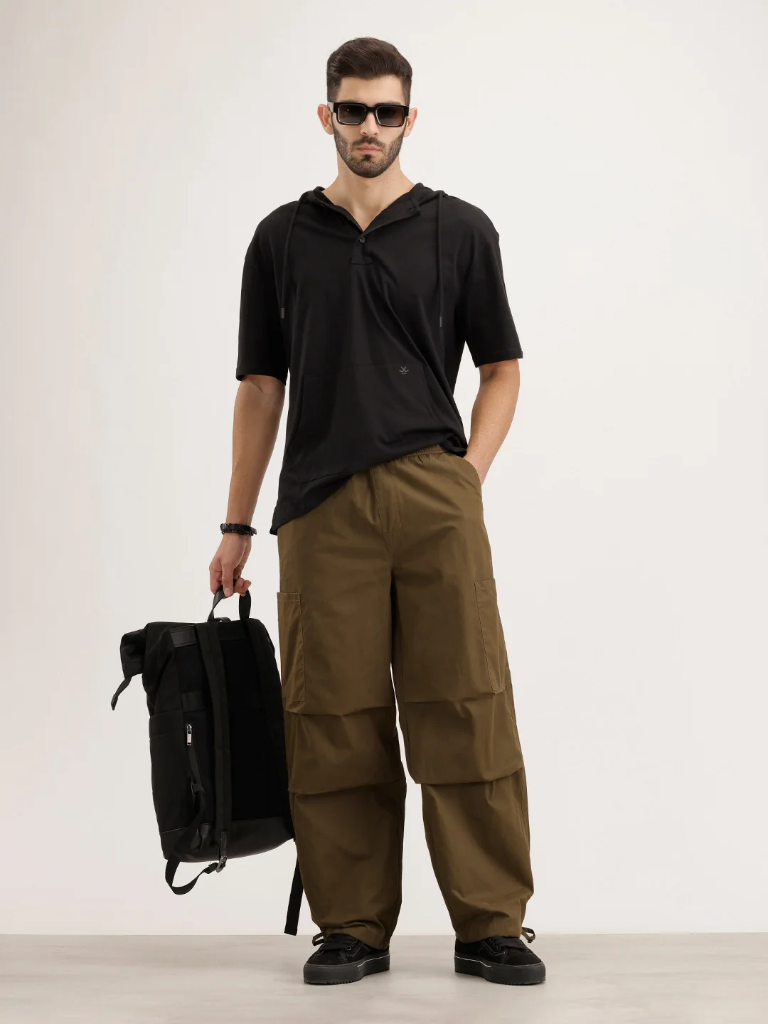 Loose Fit Cargo Trouser | Olive - Image 2