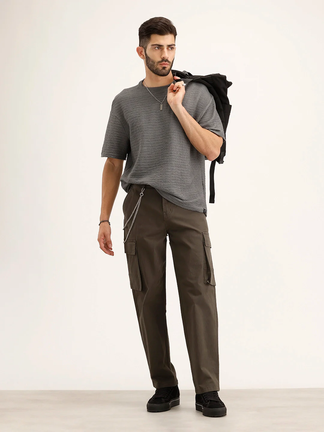 Loose Fit Cargo Trouser | Olive - Image 2