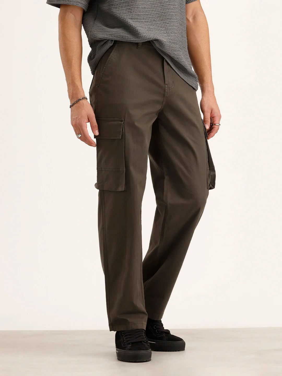 Loose Fit Cargo Trouser | Olive - Image 4