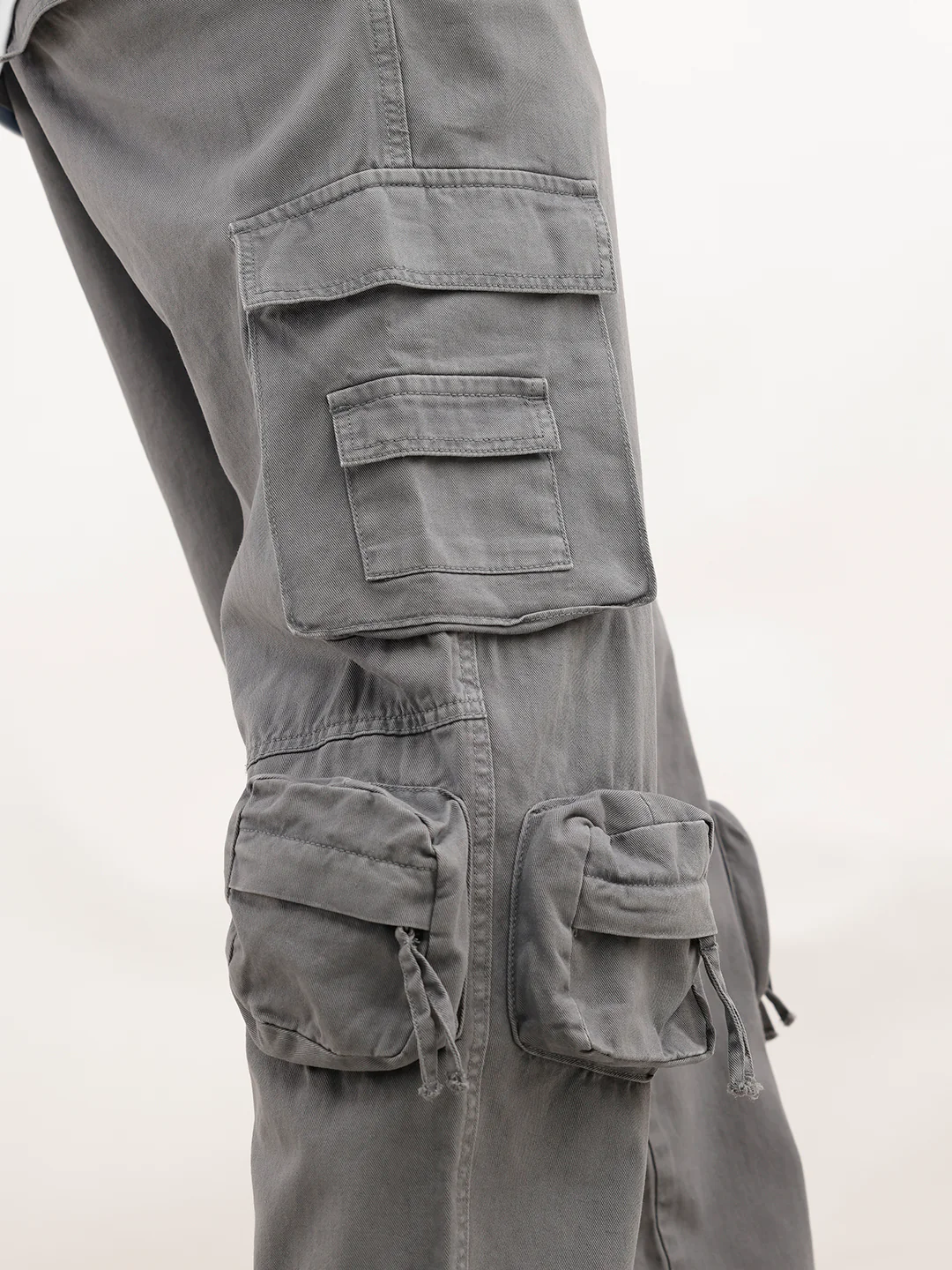 Loose Fit Cargo Trousers  | Dark Grey - Image 6