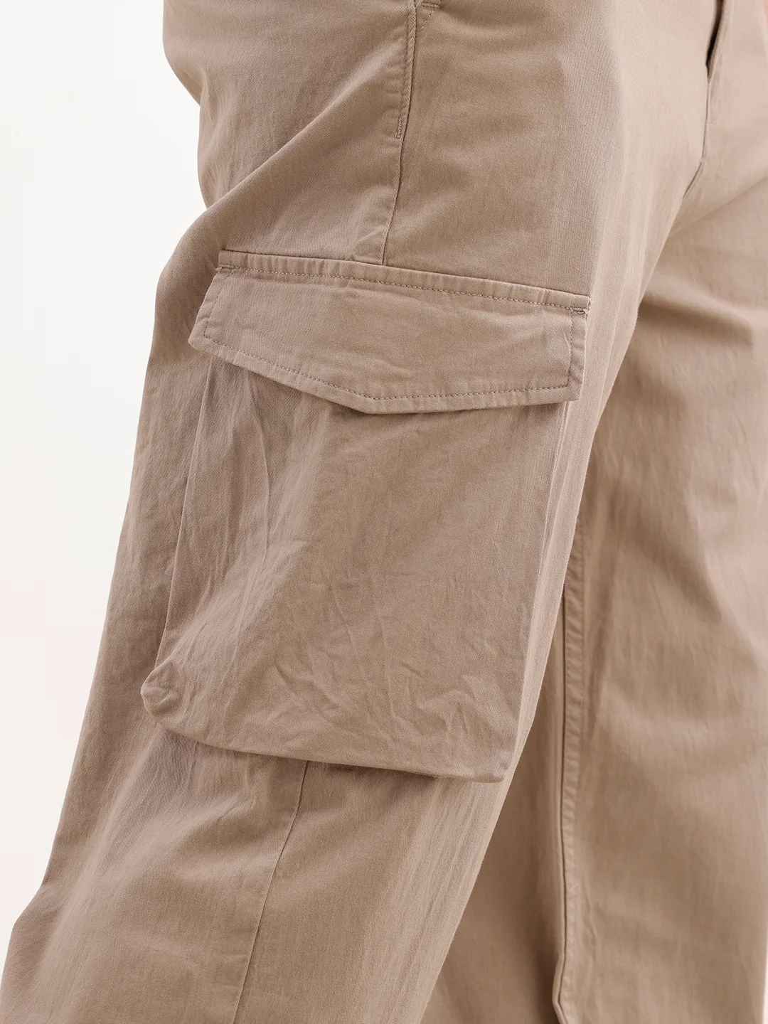 Loose Fit Cotton Blend Trouser  | Beige - Image 5