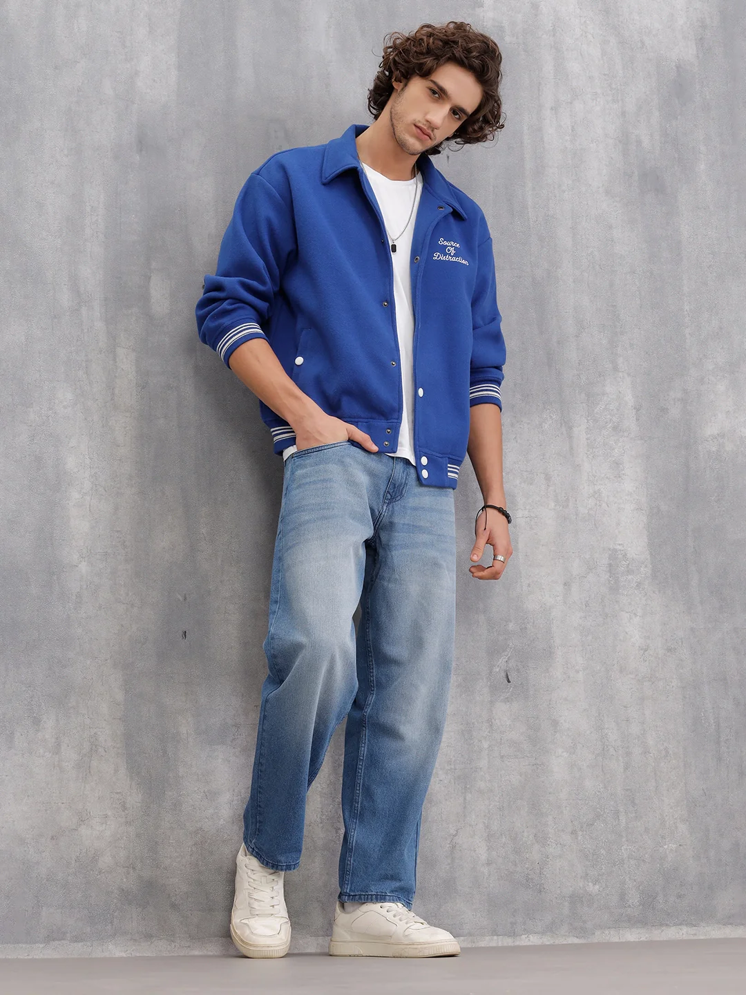 Loose Fit Cotton Stretch Mid Wash Jeans | Midstone - Image 2