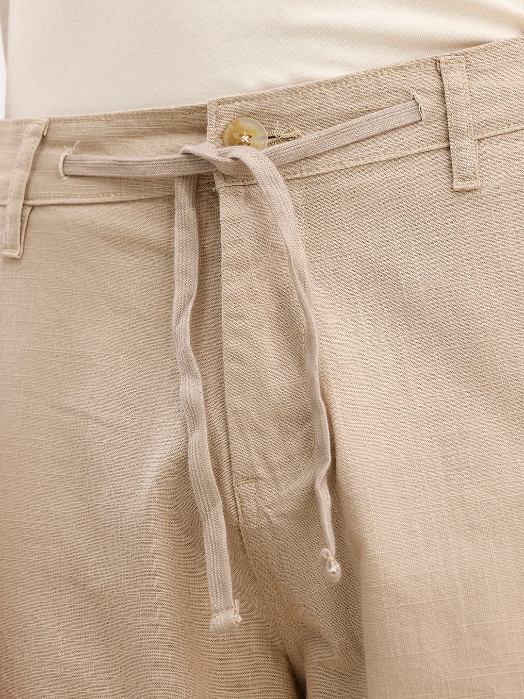 Loose Fit Cotton Trouser | Beige - Image 5