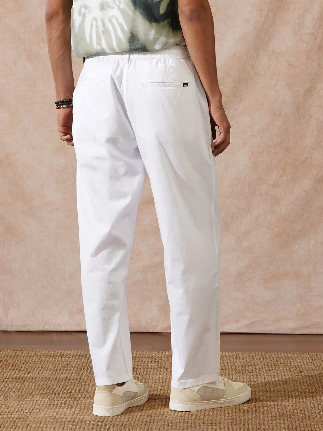 Loose Fit Cotton Trouser | White - Image 3