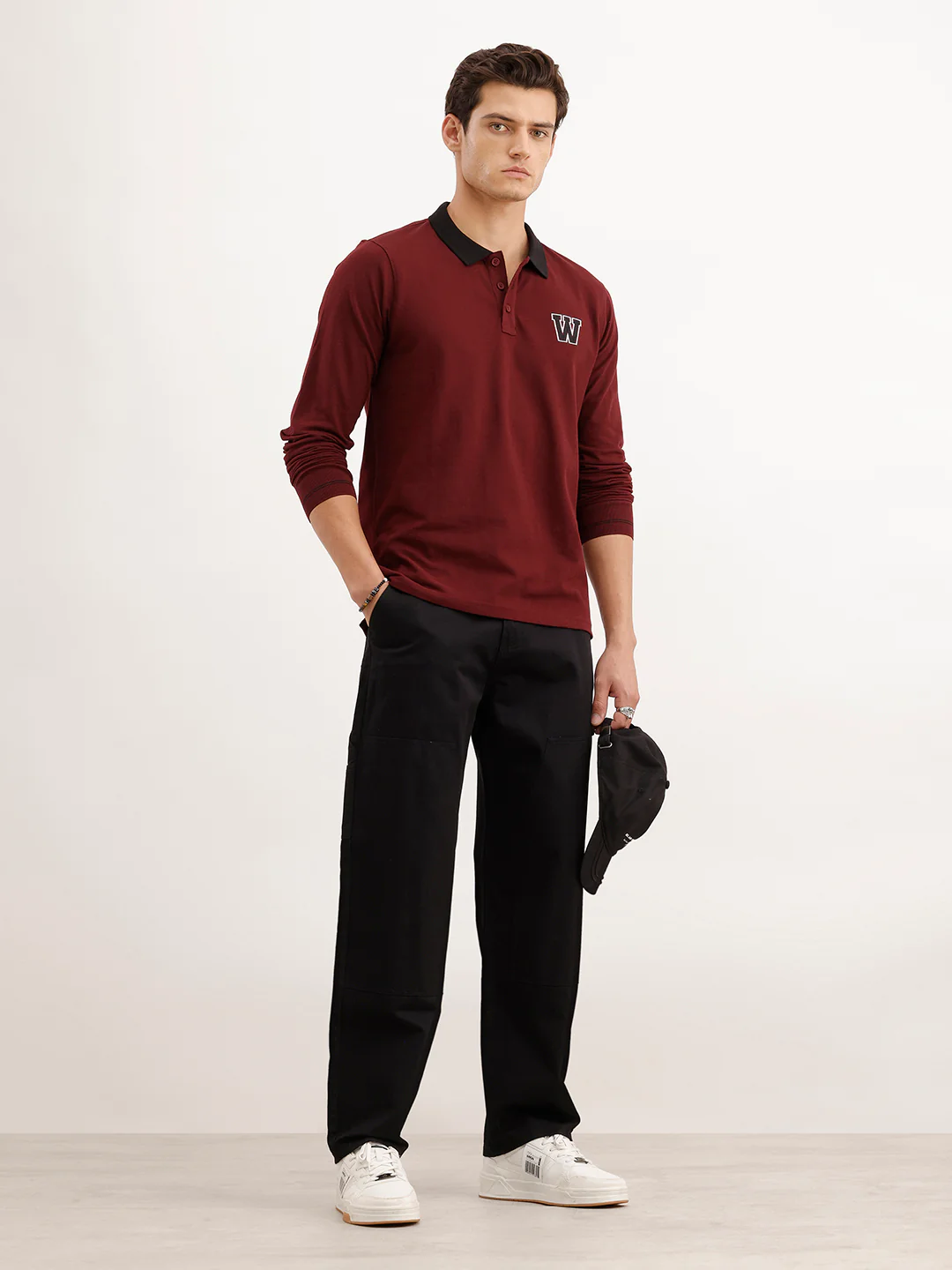 Loose Fit Cut & Sew Trouser  | Black - Image 2