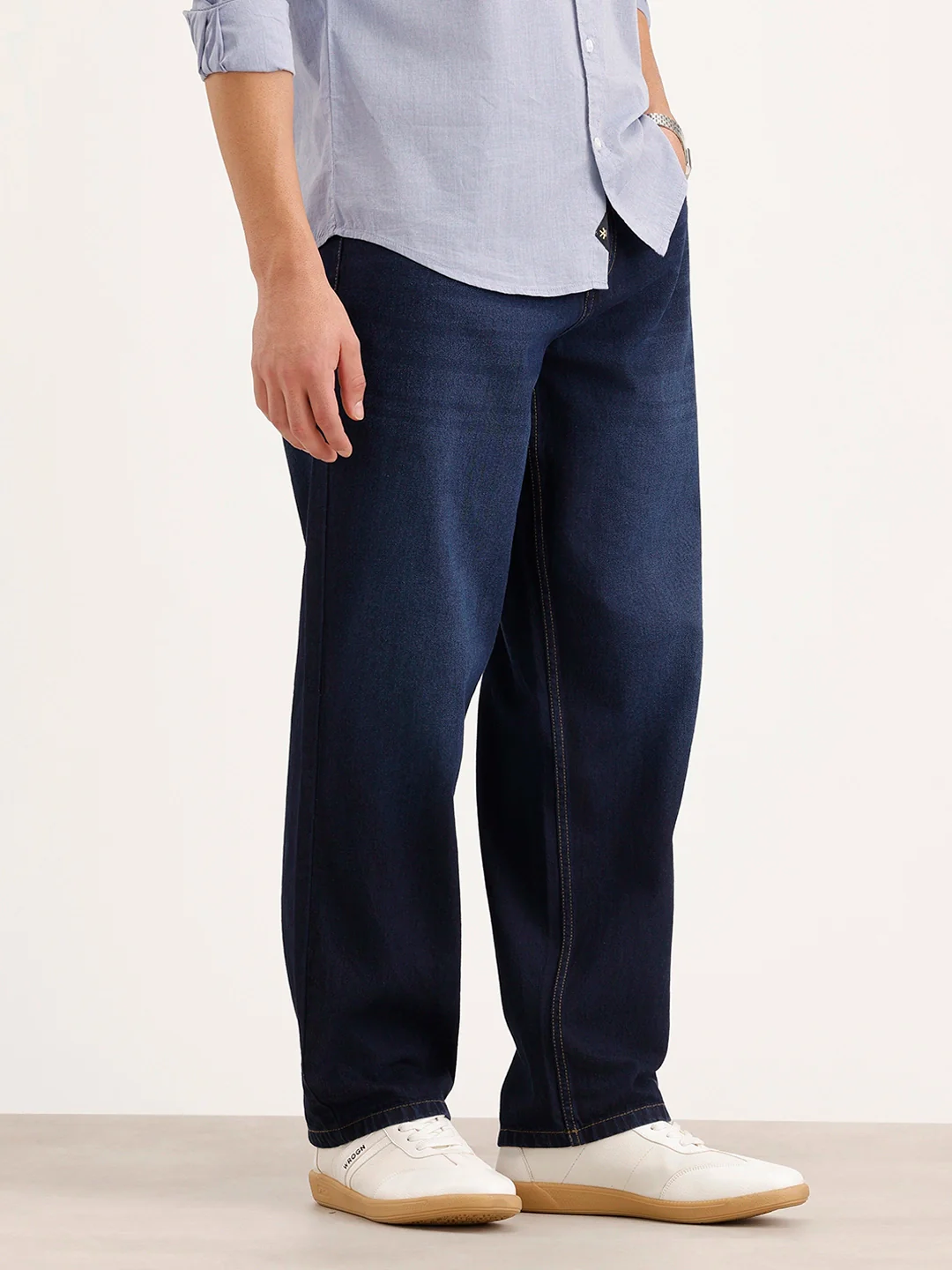 Loose Fit Denim Jeans | Dark Blue - Image 4