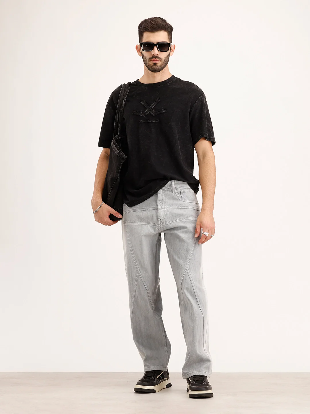 Loose Fit Denim Jeans | Grey - Image 2