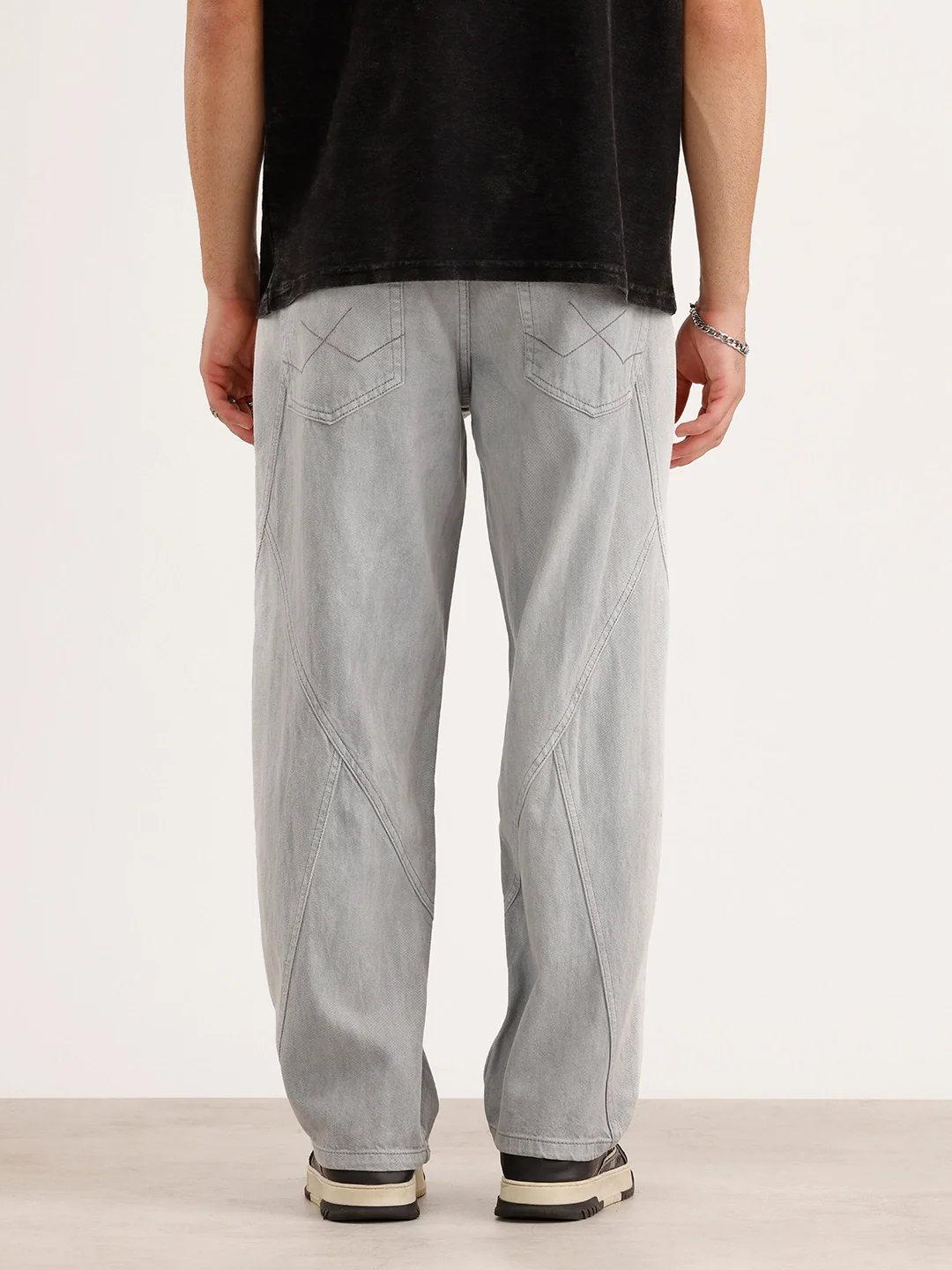 Loose Fit Denim Jeans | Grey - Image 3