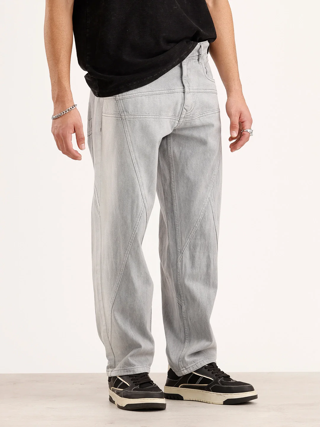Loose Fit Denim Jeans | Grey - Image 4