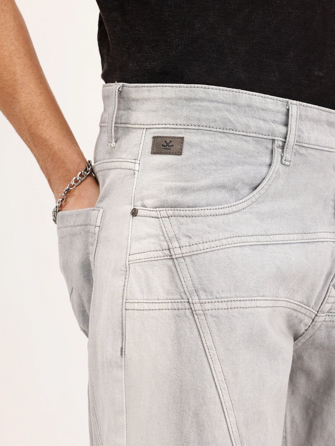Loose Fit Denim Jeans | Grey - Image 5