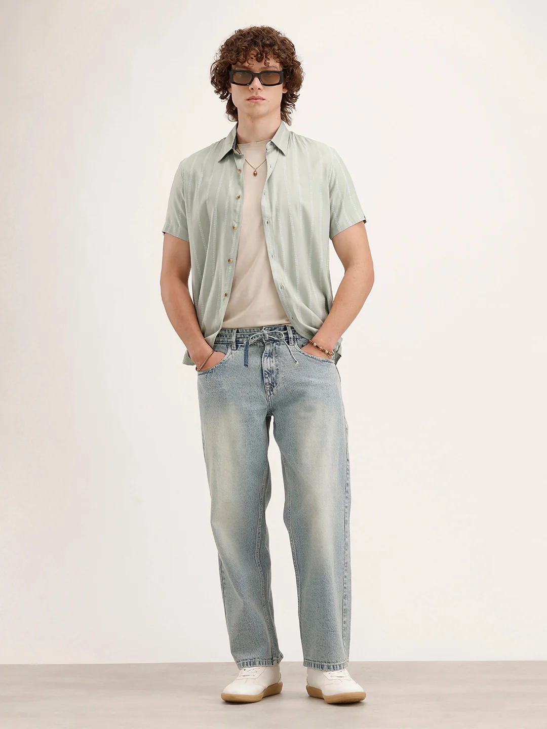 Loose Fit Denim Jeans | Light Blue - Image 2