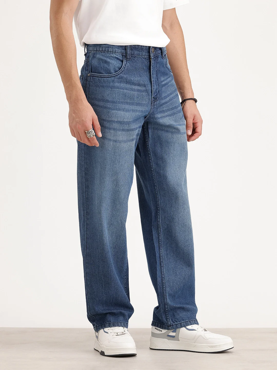 Loose Fit Denim Jeans | Light Blue - Image 4
