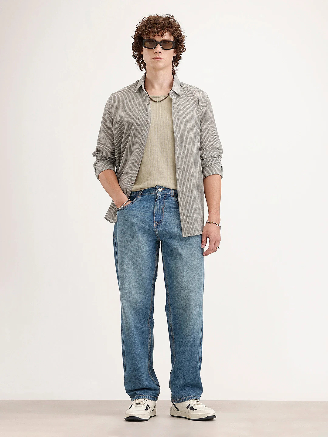 Loose Fit Denim Jeans | Light Blue - Image 2