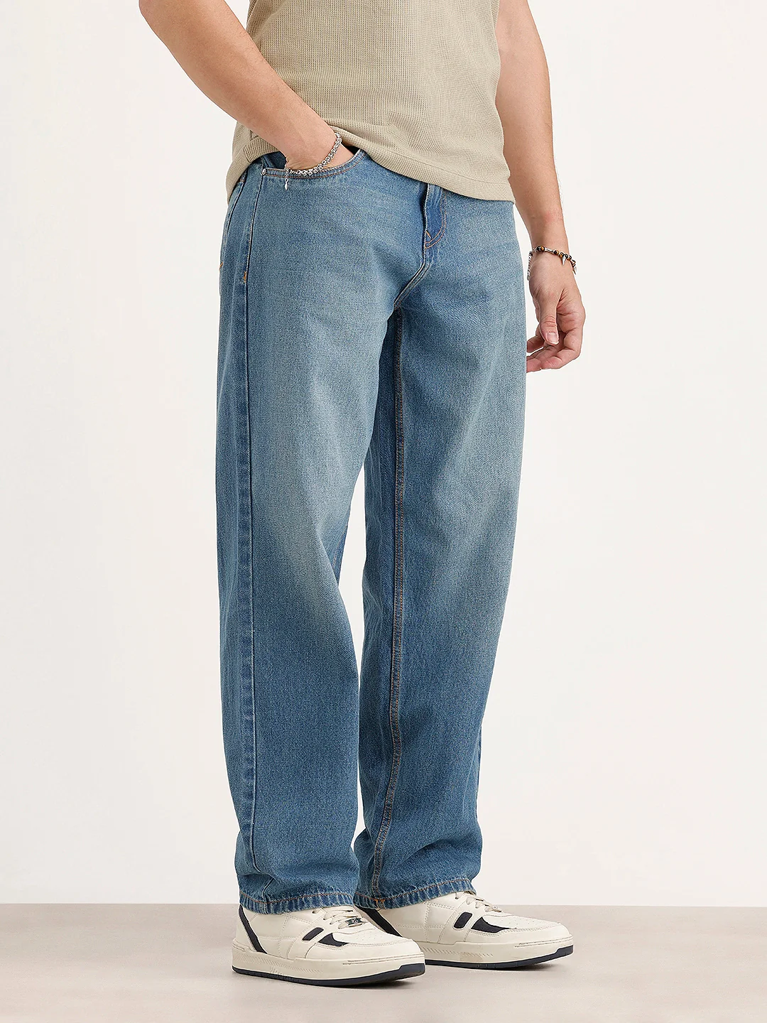 Loose Fit Denim Jeans | Light Blue - Image 4