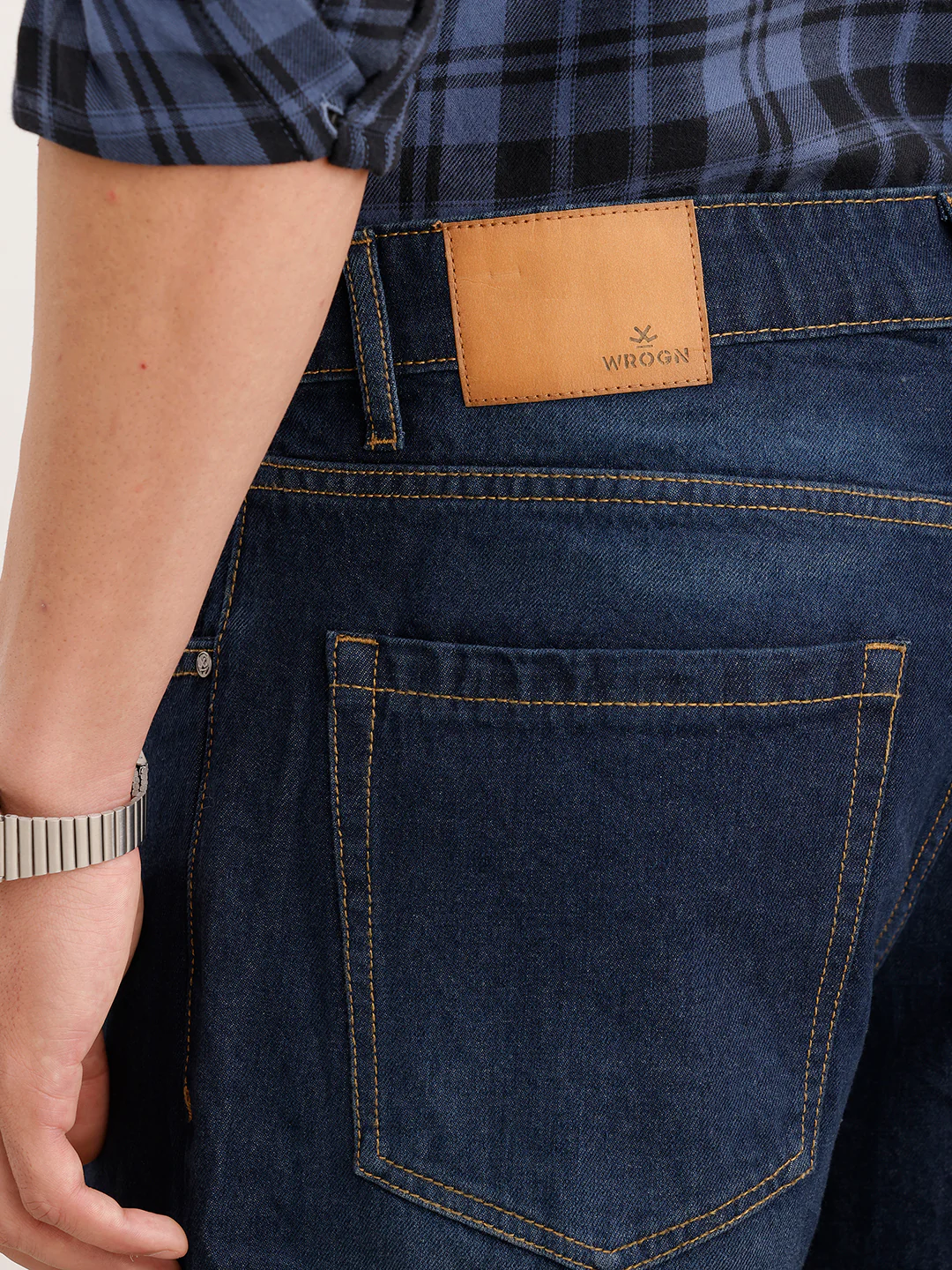 Loose Fit Faded Denim Jeans  | Dark Blue - Image 6