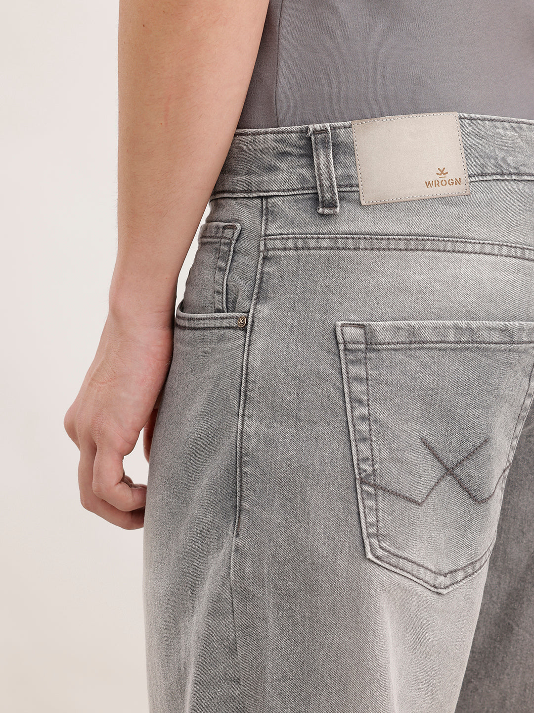 Loose Fit Faded Denim Jeans  | Grey - Image 6