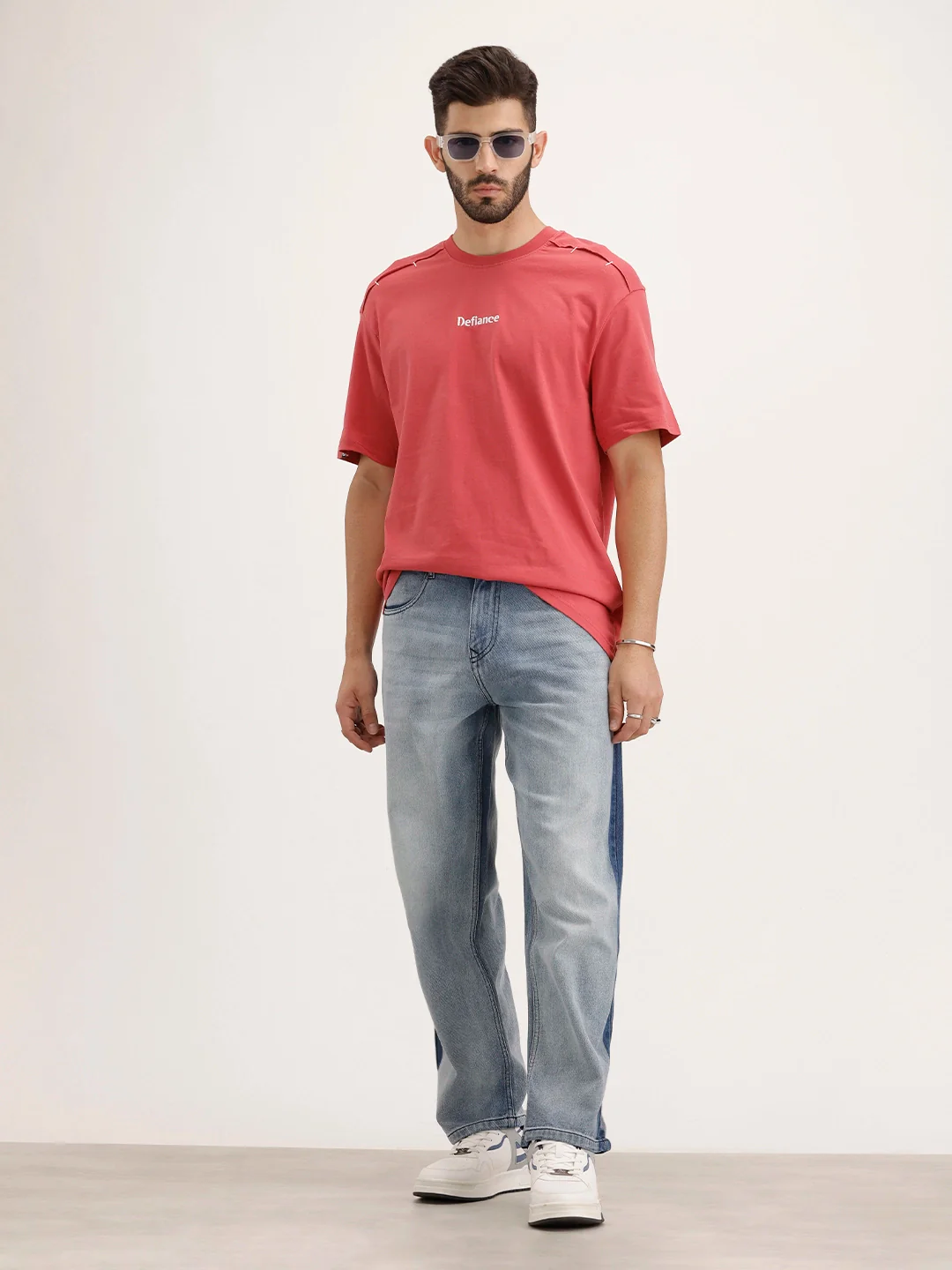 Loose Fit Faded Denim Jeans | Light Blue - Image 2