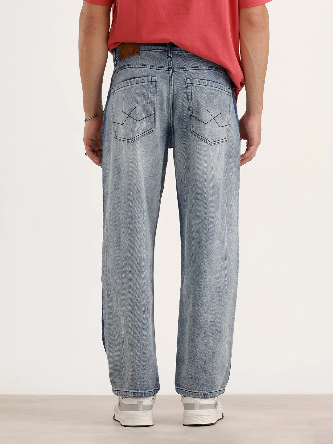 Loose Fit Faded Denim Jeans | Light Blue - Image 3