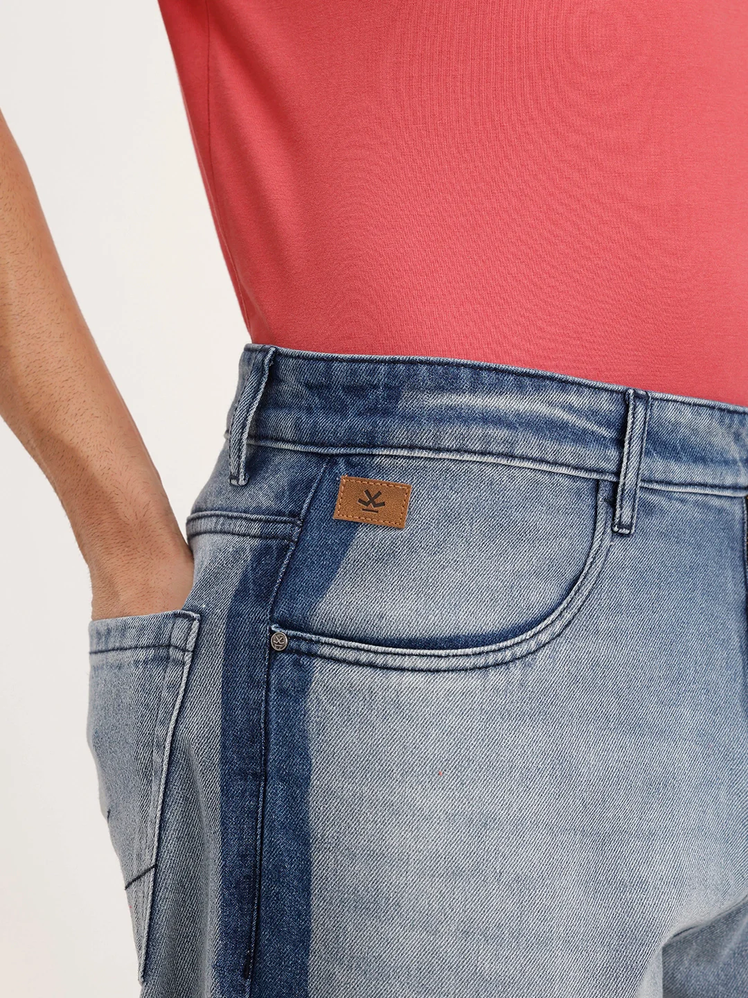 Loose Fit Faded Denim Jeans | Light Blue - Image 5