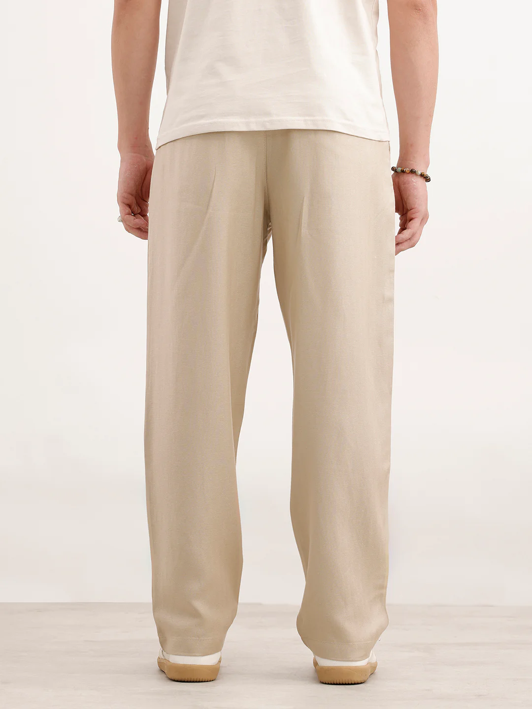 Loose Fit Linen Blend Trouser  | Khaki - Image 3