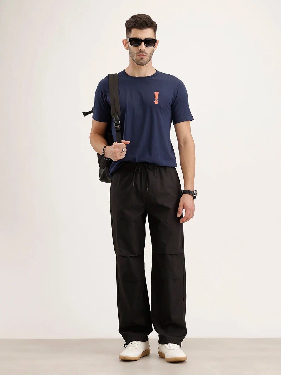 Loose Fit Parachute Trouser | Black - Image 2