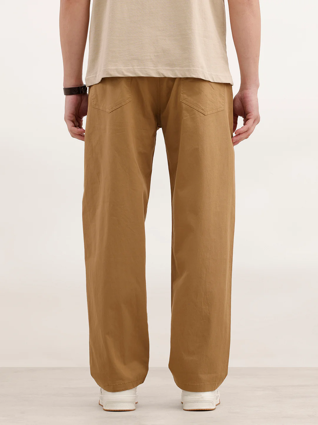 Loose Fit Solid Trouser | Khaki - Image 3