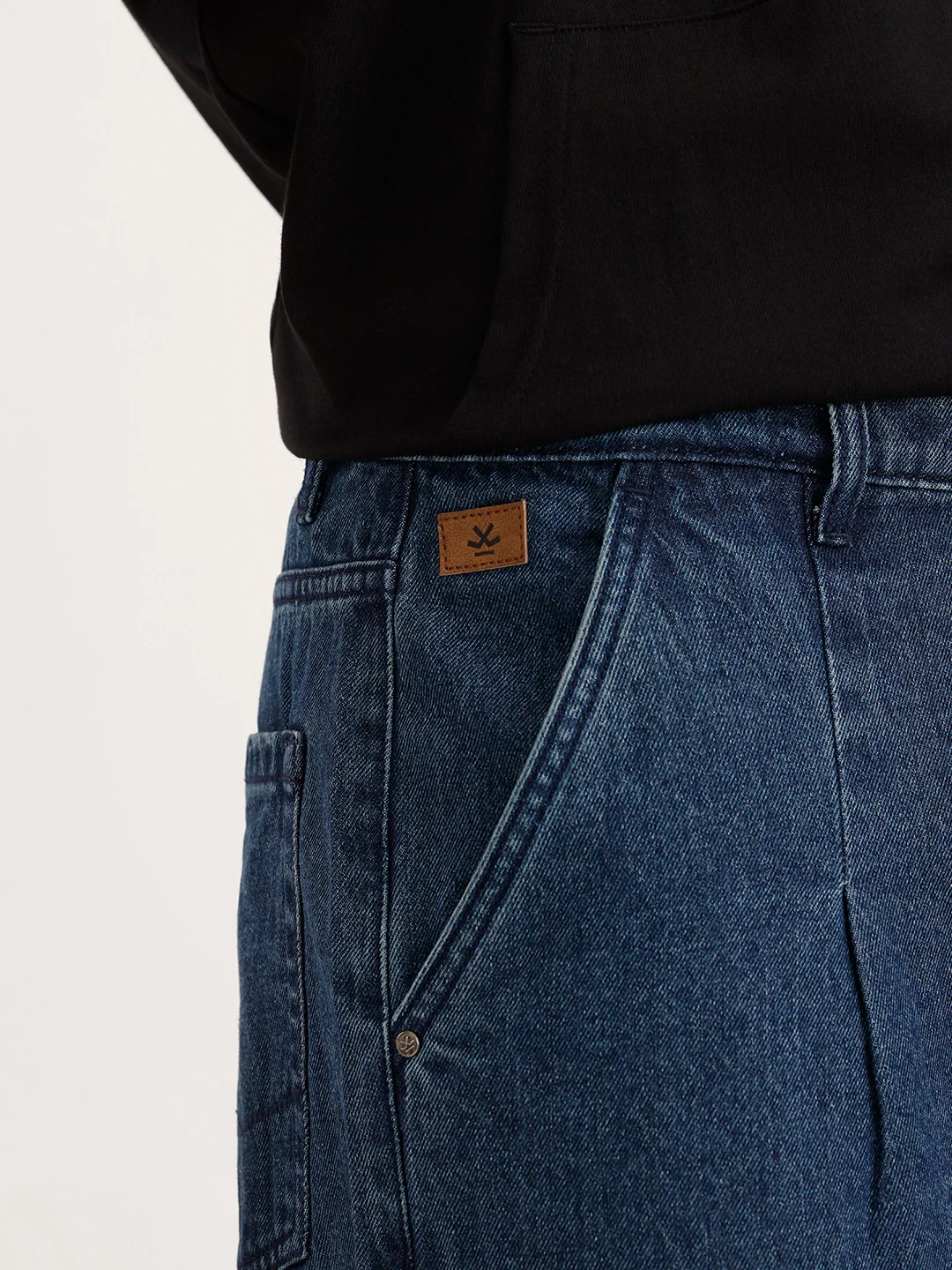 Loose Pleate Fit Denim Jeans | Blue - Image 6