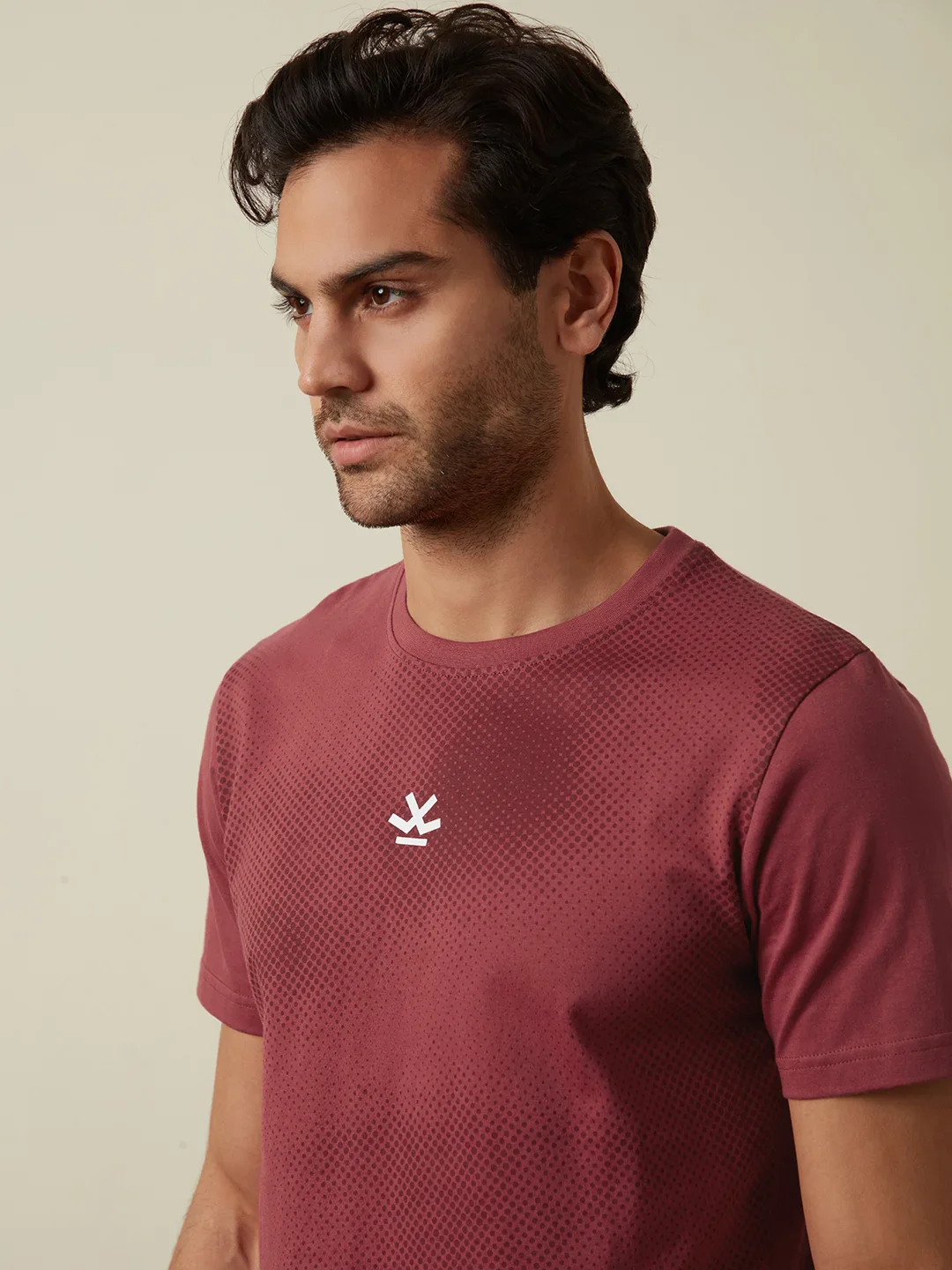 Maroon Panel Print T-Shirt - Image 6