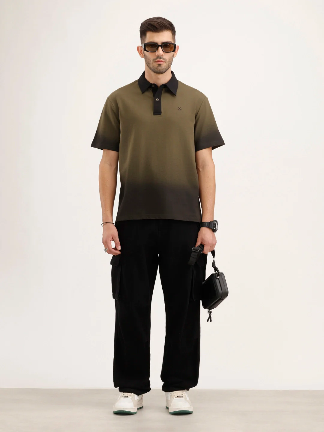 Comfort Fit Gradient Polo T-Shirt | Olive - Image 2