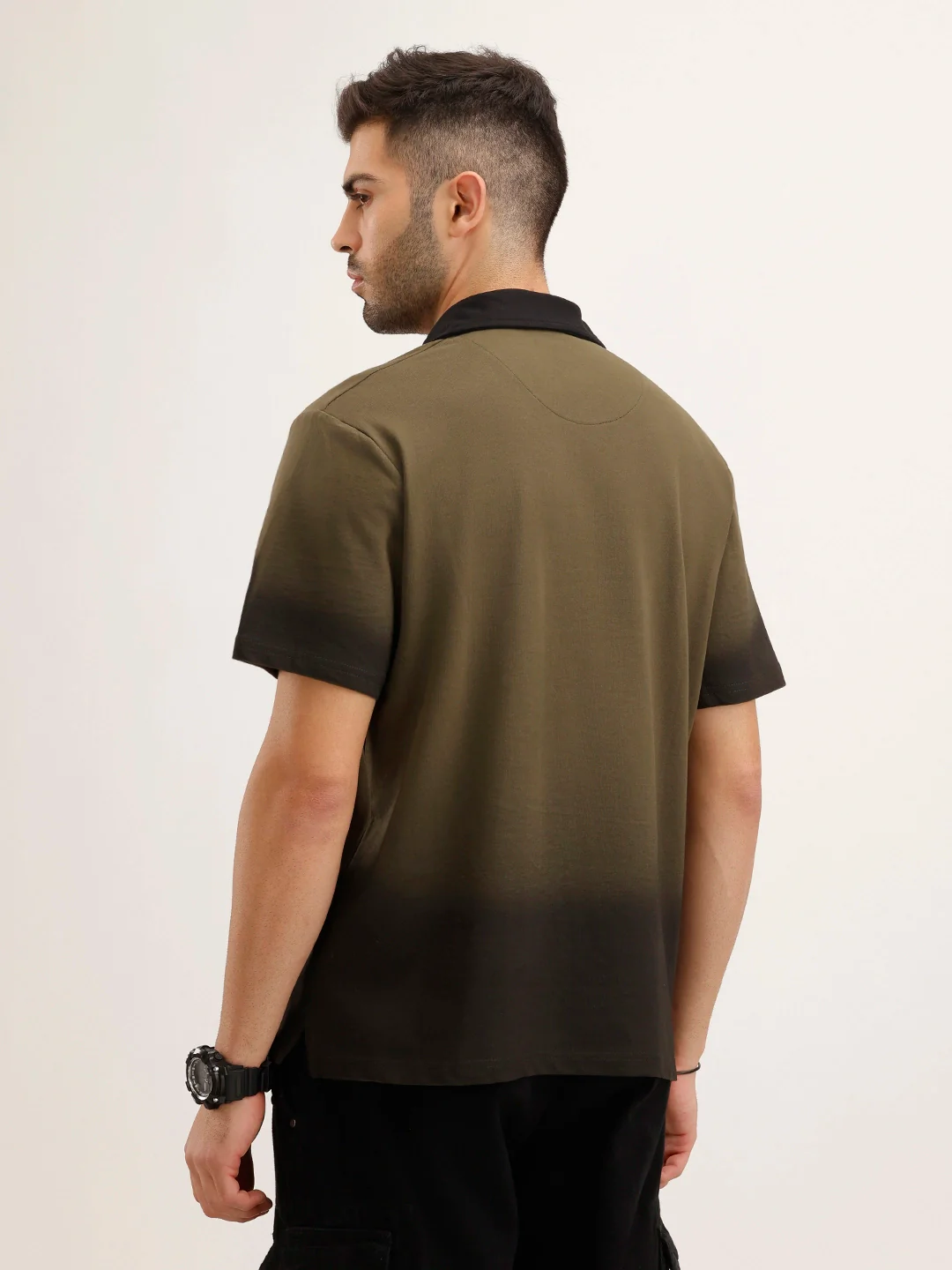 Comfort Fit Gradient Polo T-Shirt | Olive - Image 3