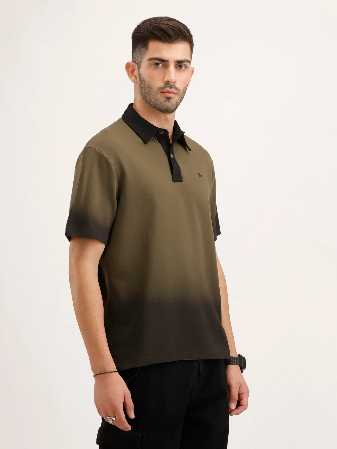 Comfort Fit Gradient Polo T-Shirt | Olive - Image 4