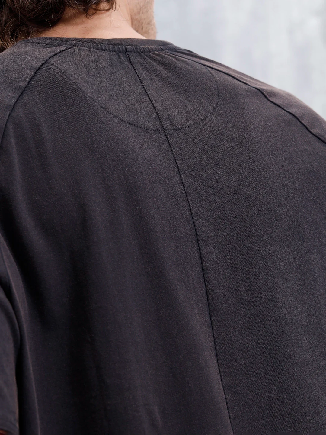 Men Casual Oversized Fit Tshirt With Applique Patch | Black - Image 5