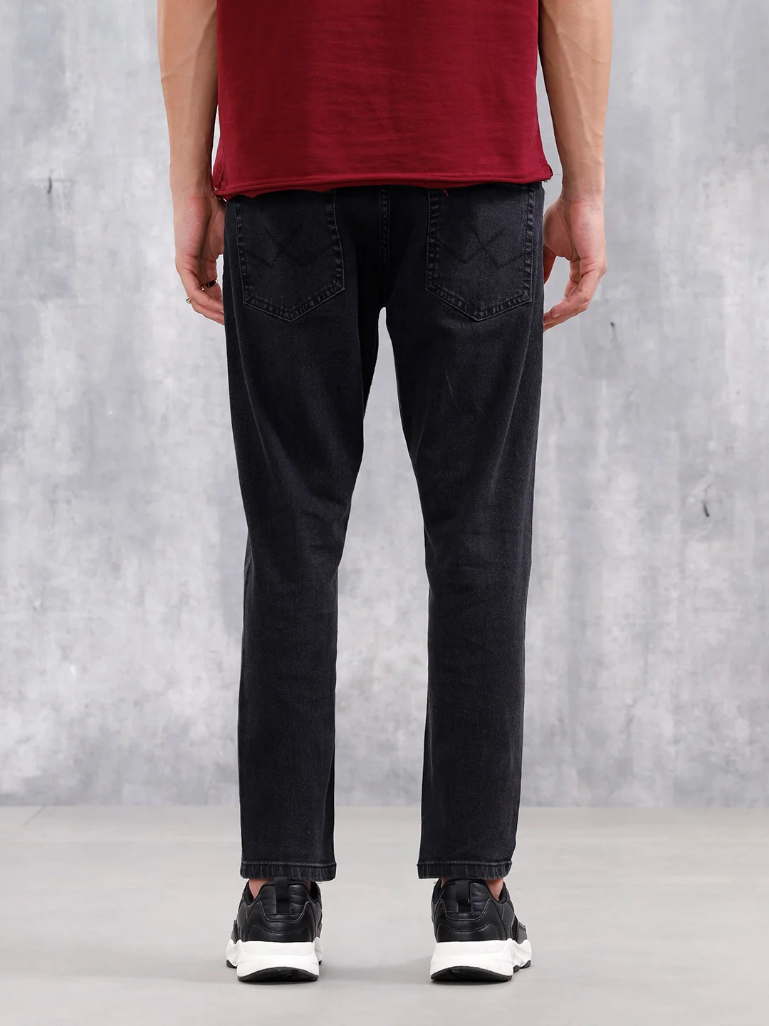 Men Casual Skinny Crop Jeans | Black - Image 3