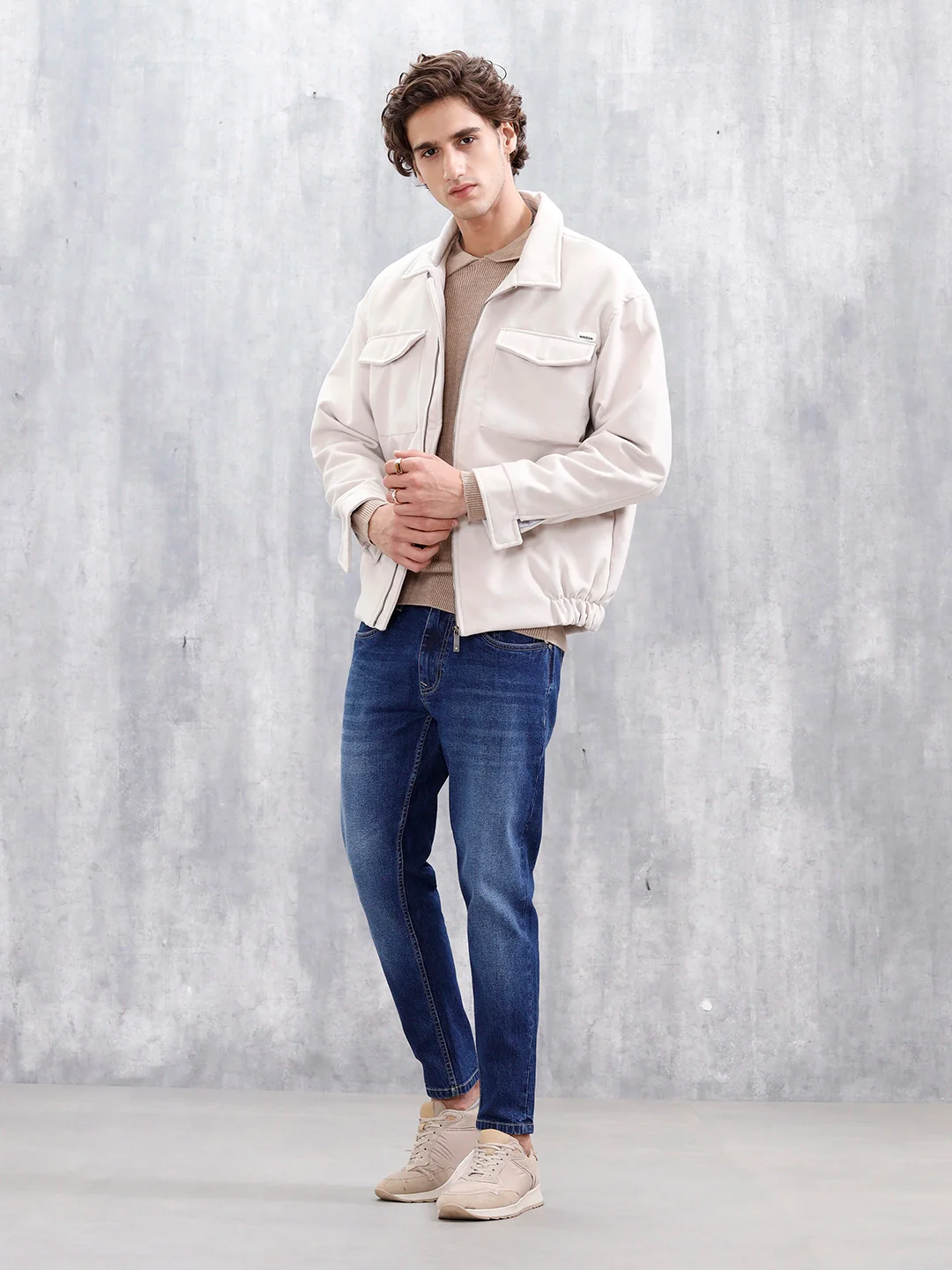 Men Casual Skinny Crop Jeans | Dark Stone - Image 2