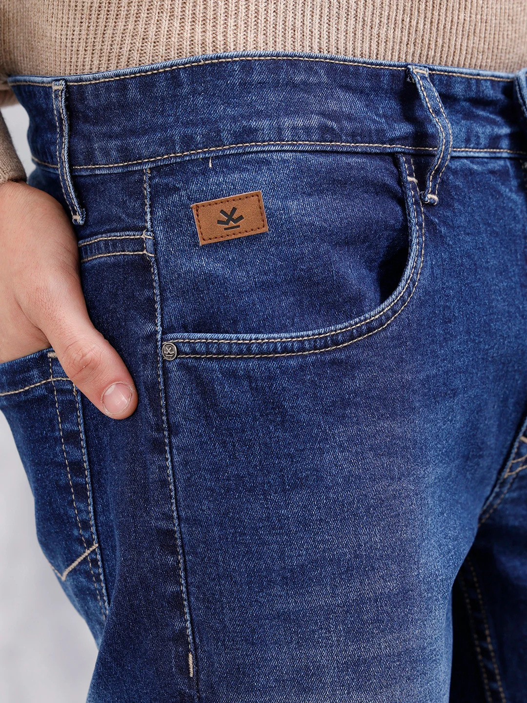 Men Casual Skinny Crop Jeans | Dark Stone - Image 5