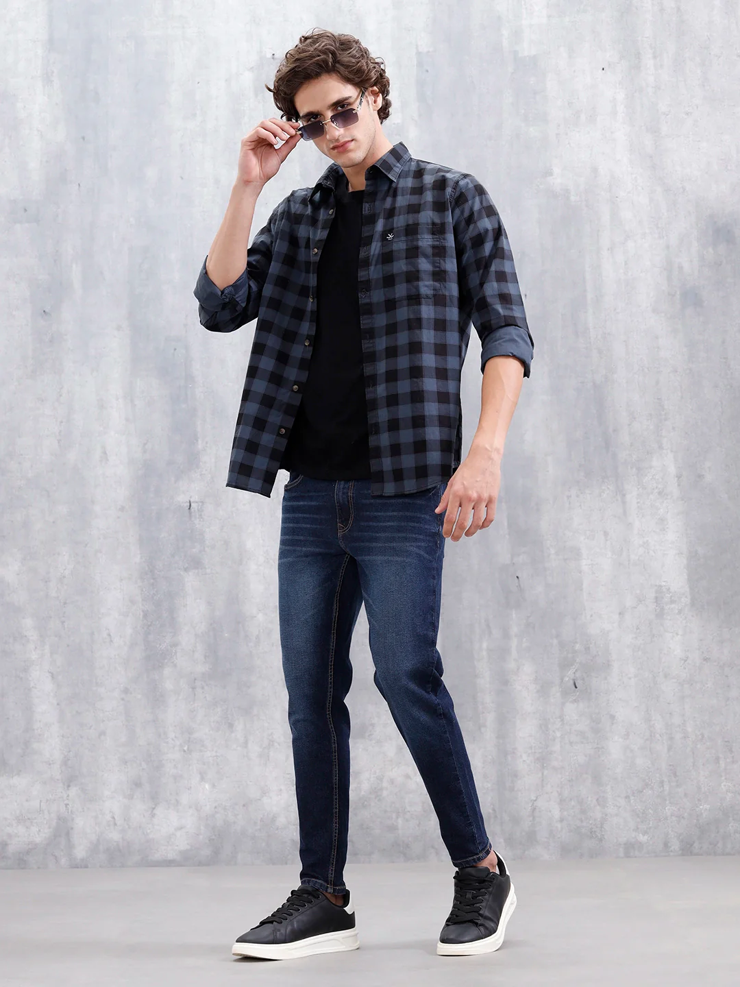 Men Casual Skinny Crop Jeans | Dark Stone - Image 2
