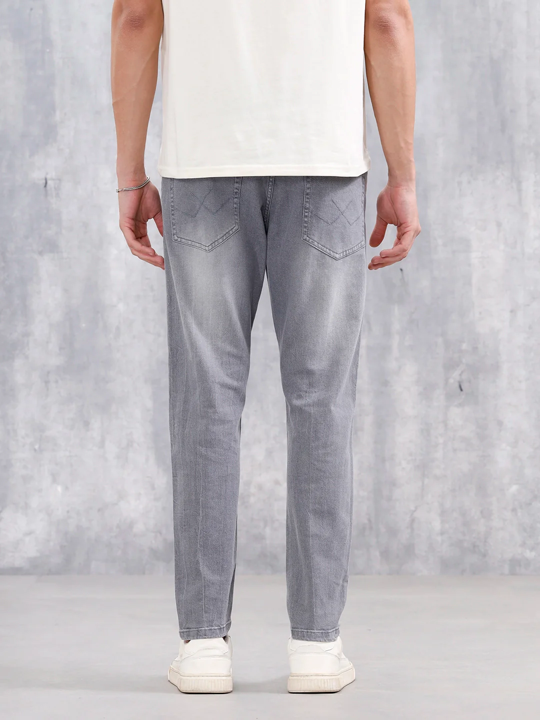 Men Casual Skinny Crop Jeans | Grey - Image 3
