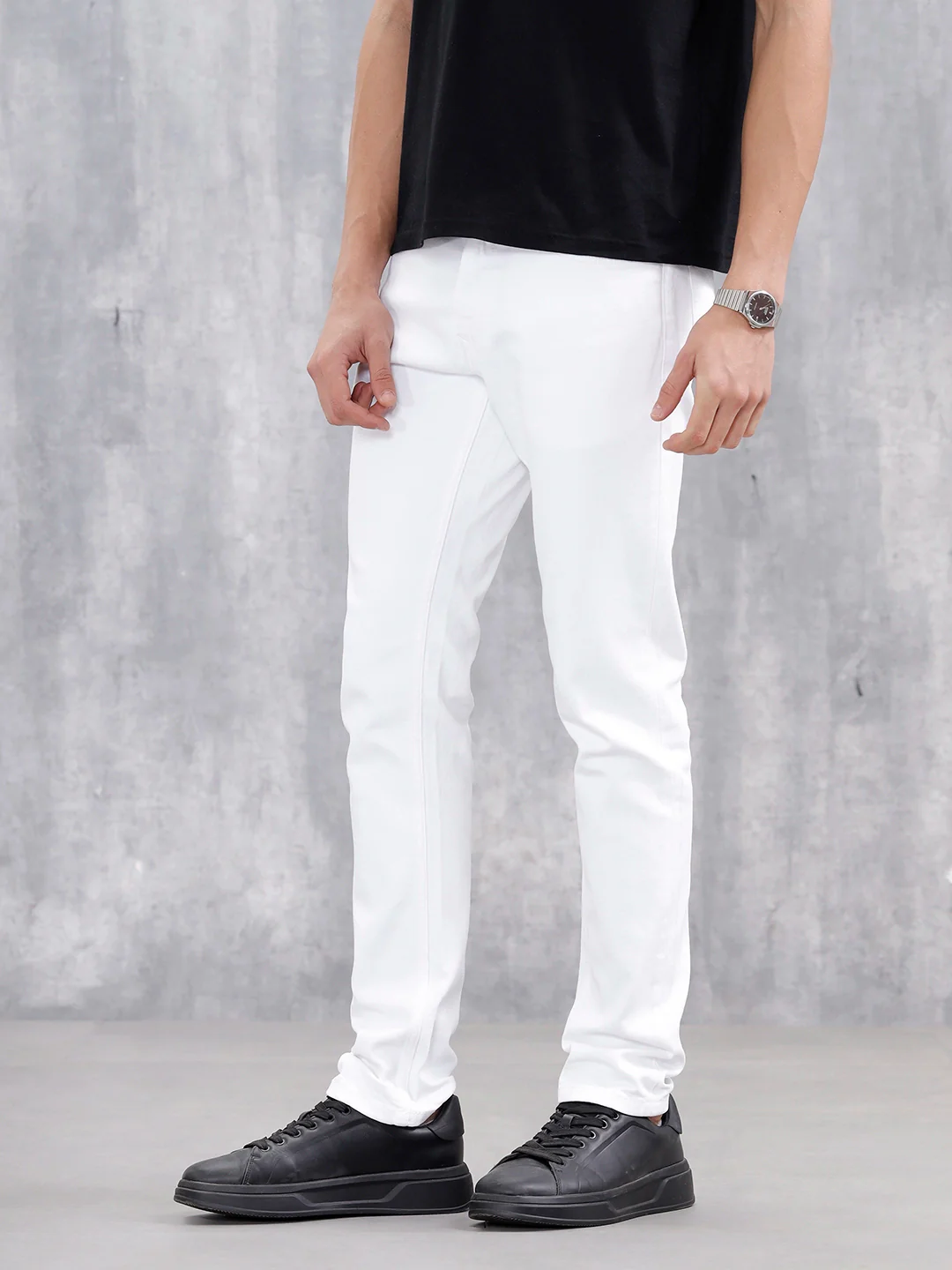 Men Casual Slim Fit Jeans | White - Image 4