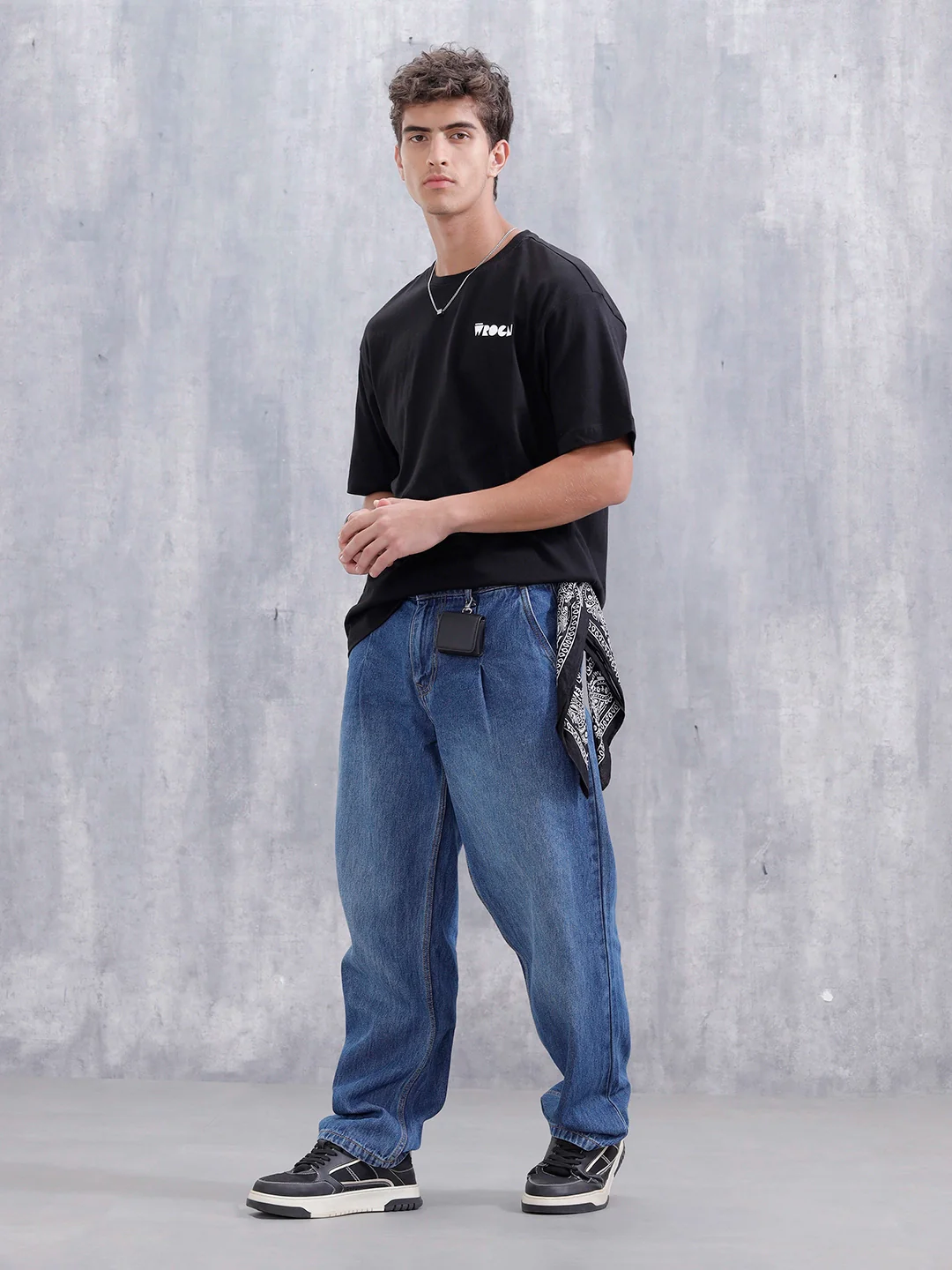 Men’S Casual Oversized Fit Graphic T-Shirt | Black - Image 2
