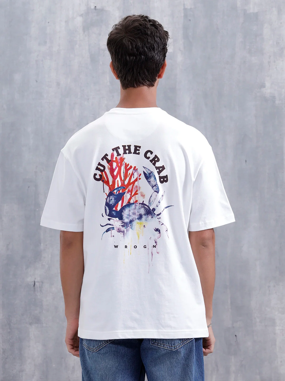 Men’s Casual Oversized Fit Graphic T-Shirt | White - Image 3