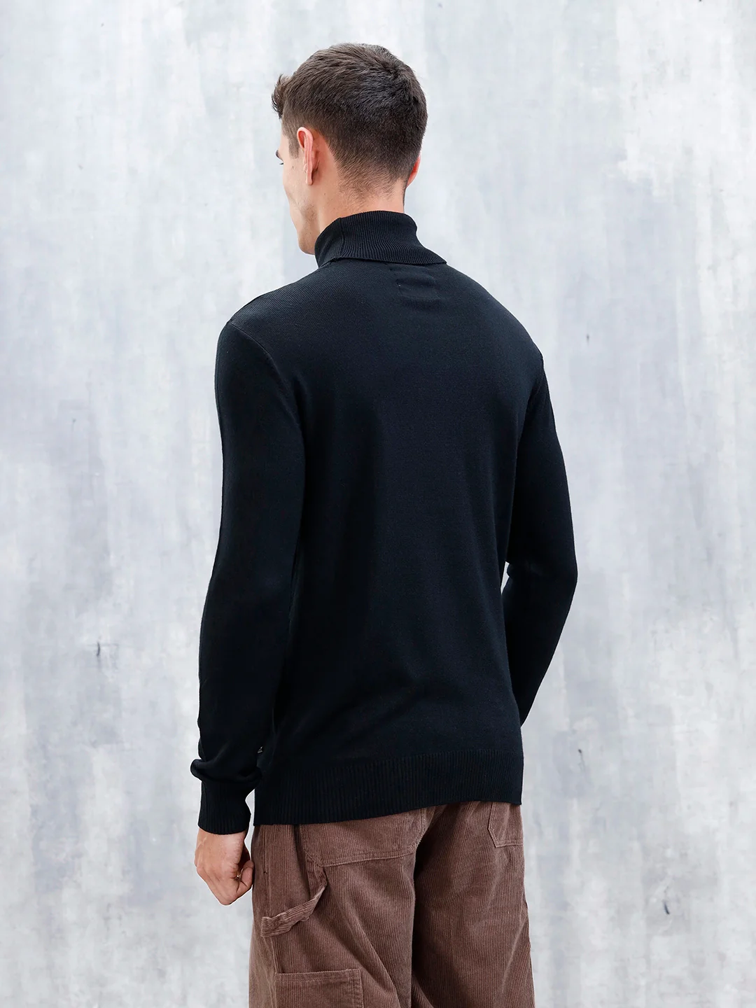 Men’s Casual Turtle Neck Sweater | Black - Image 3