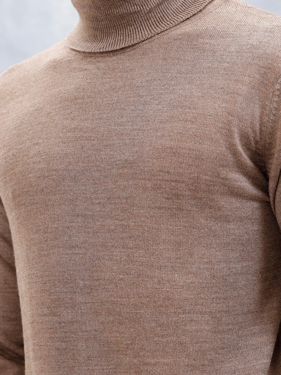 Men’s Casual Turtle Neck Sweater | Brown - Image 5