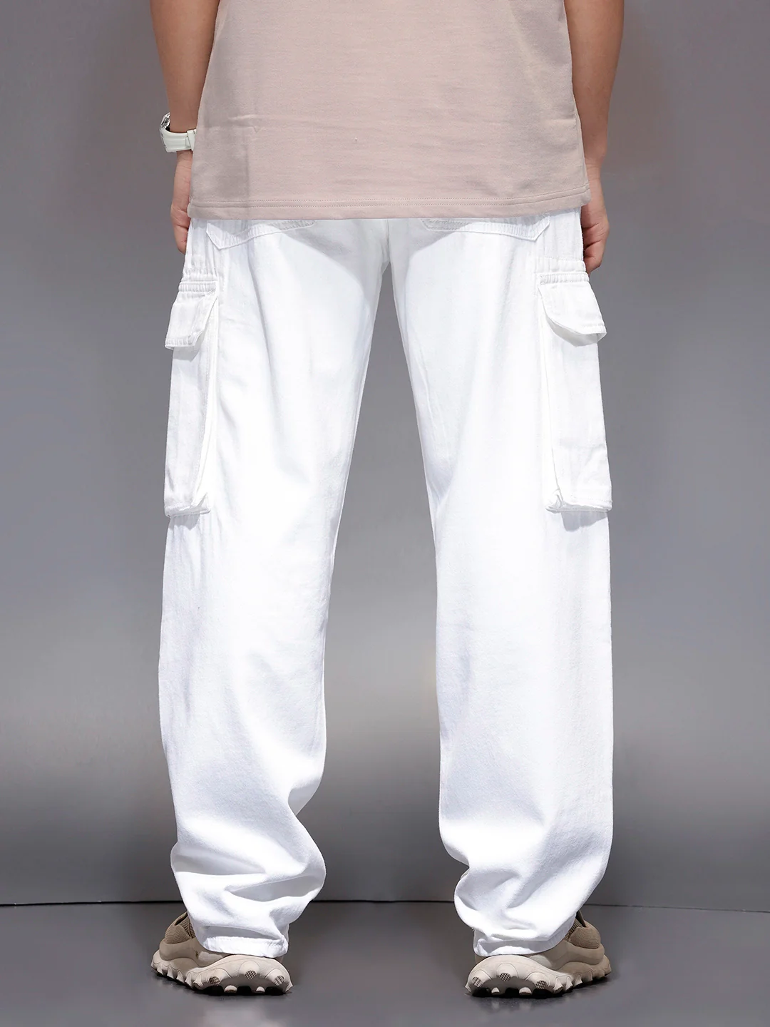 Men’s functional pocket loose fit cargo | White - Image 3