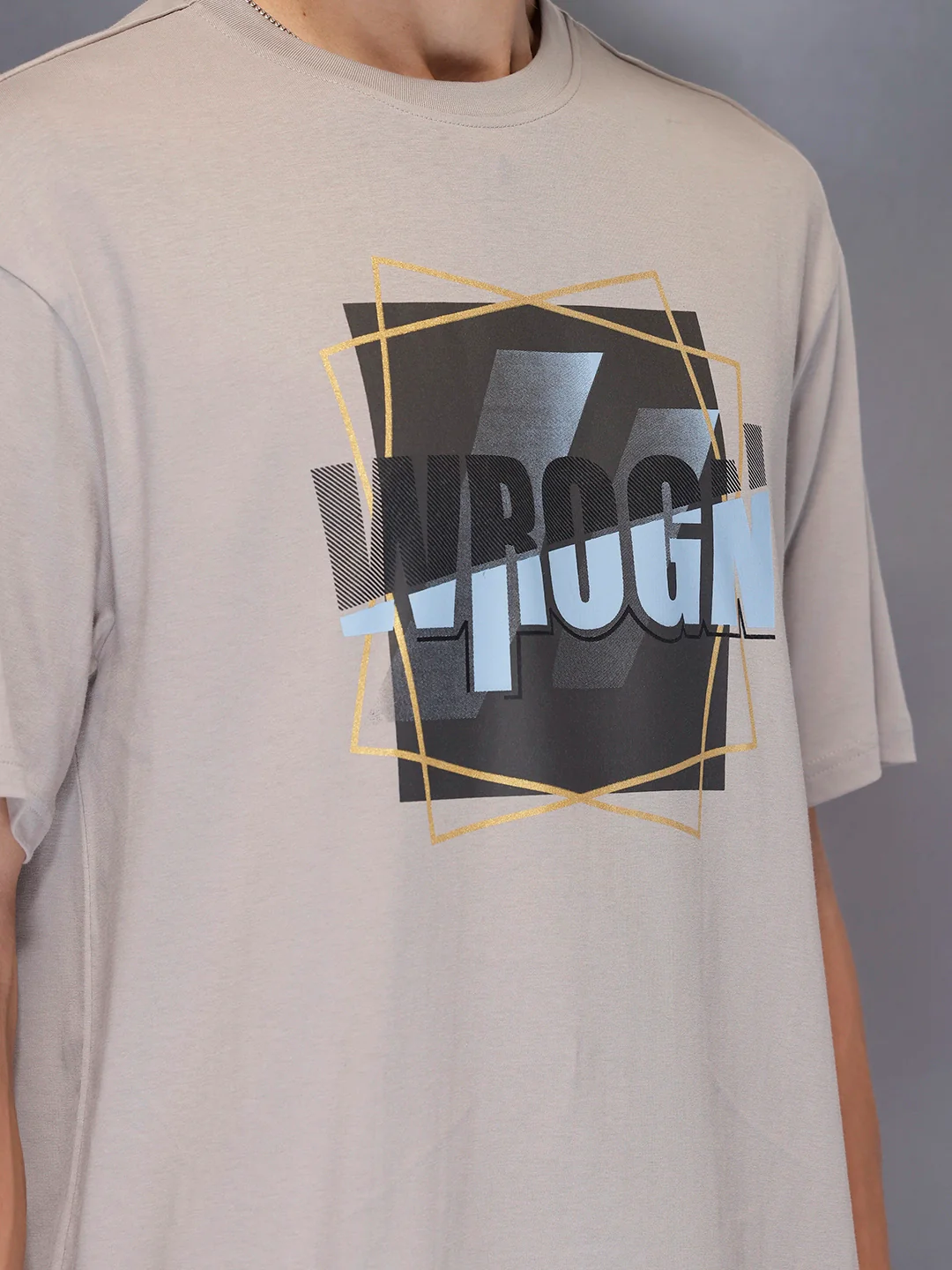 Men’s Grey oversized graphic T-shirt | Grey - Image 5