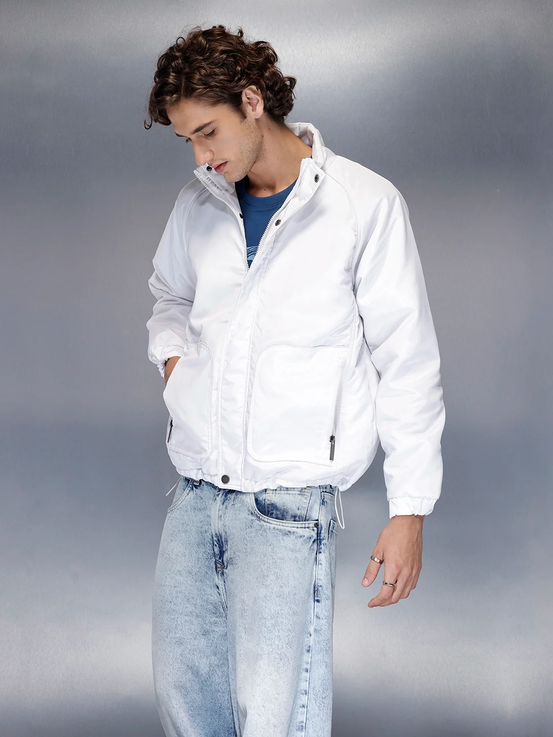 Men’s lightweight white bomber jacket | Off White - Image 3