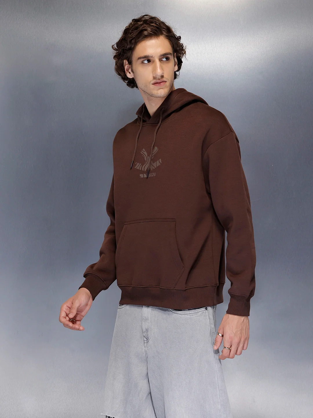 Men’s minimal graphic hooded sweatshirt | Java - Image 6